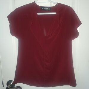 Alasdair Women's Burgundy Silk Top